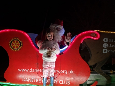 Santa visiting on his sleigh